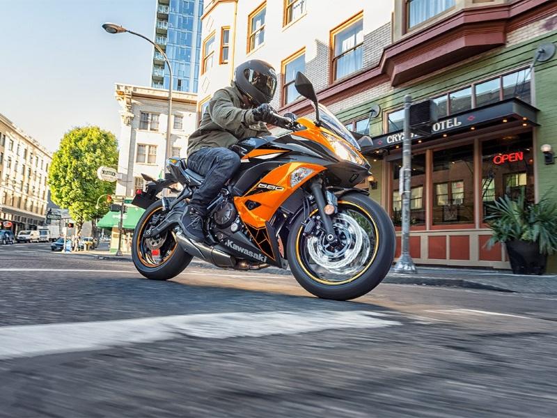 2019 Kawasaki Ninja® 650 Sport Bike riding on a city street